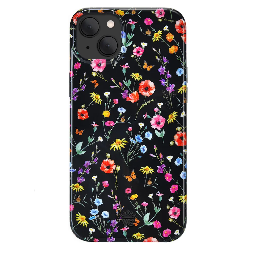 Black Wildflower iPhone Case