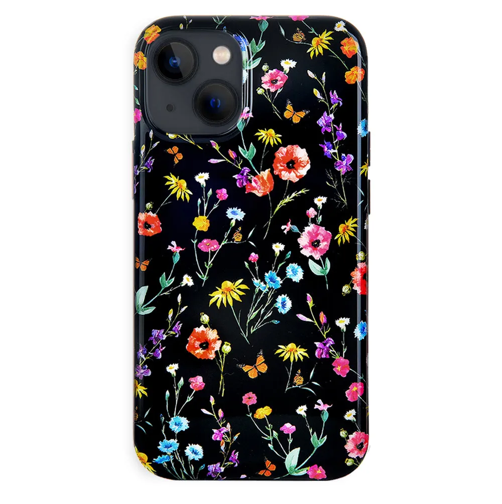 Black Wildflower iPhone Case