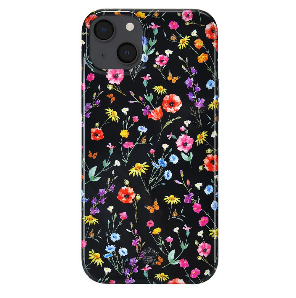 Black Wildflower iPhone Case