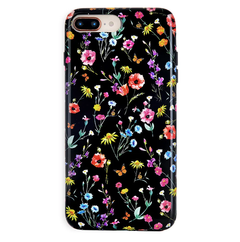 Black Wildflower iPhone Case