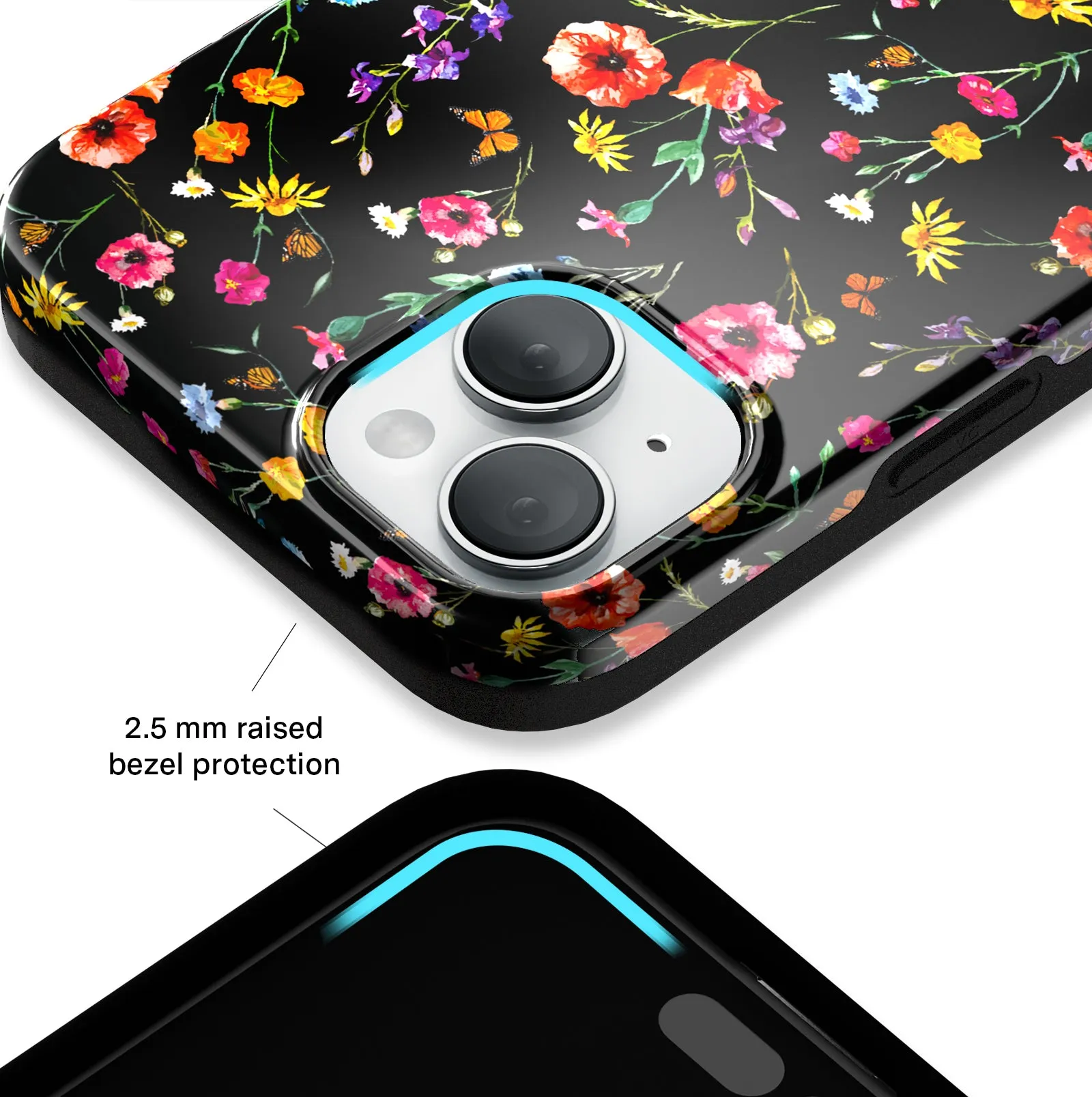 Black Wildflower iPhone Case