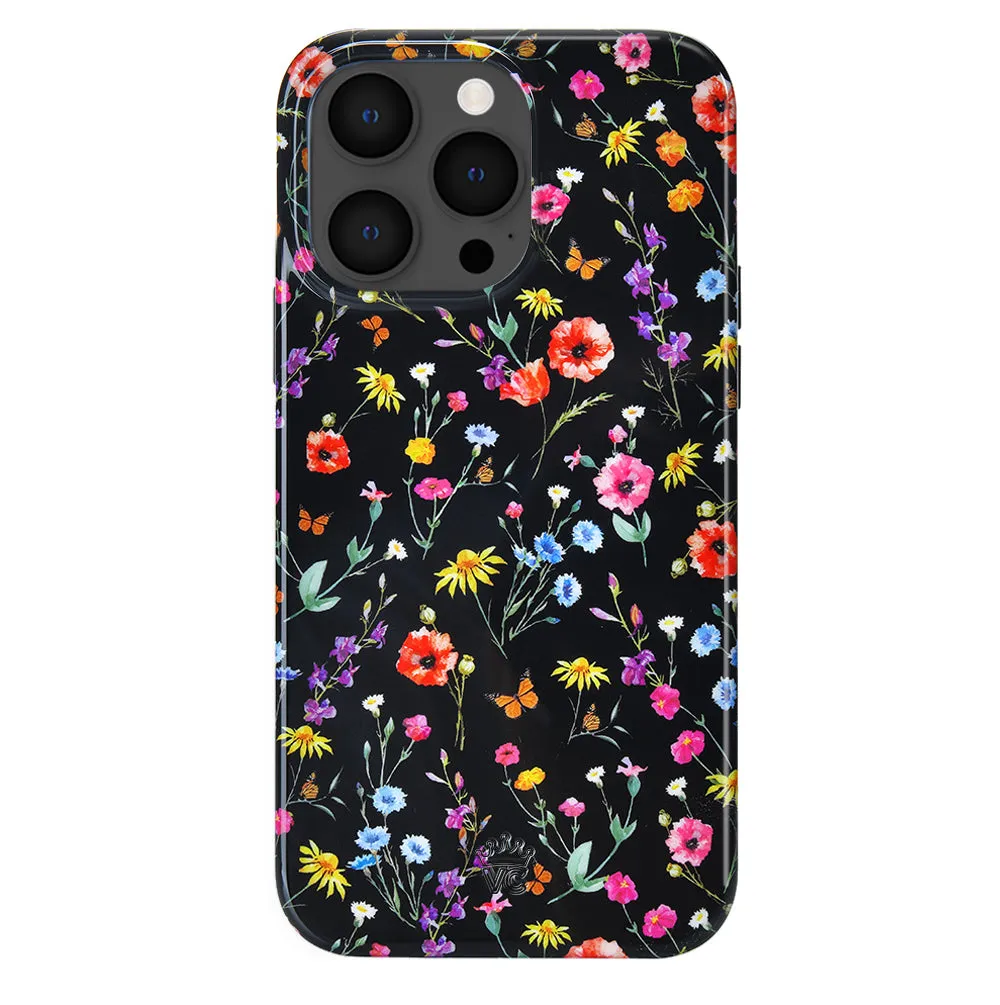 Black Wildflower iPhone Case