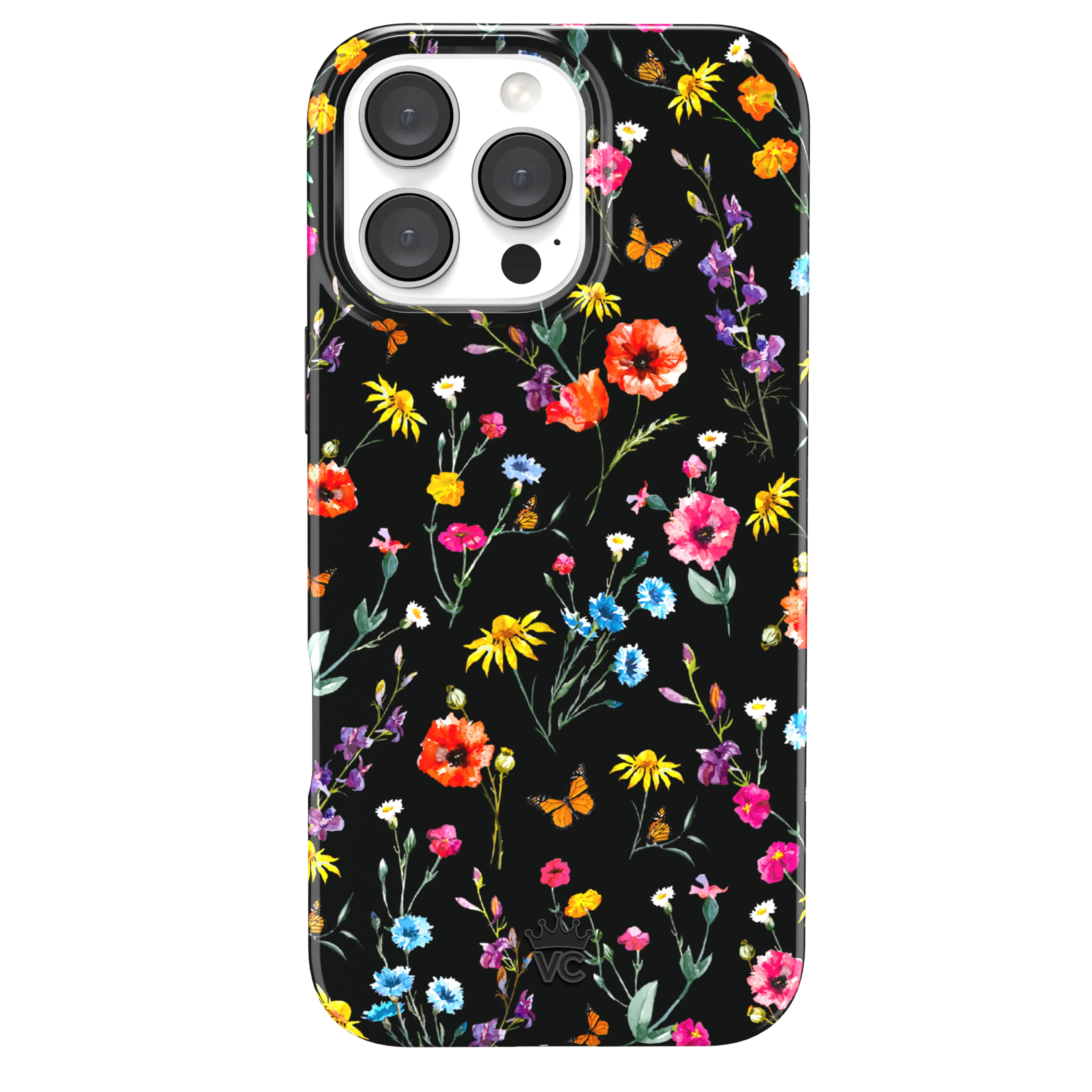 Black Wildflower iPhone Case