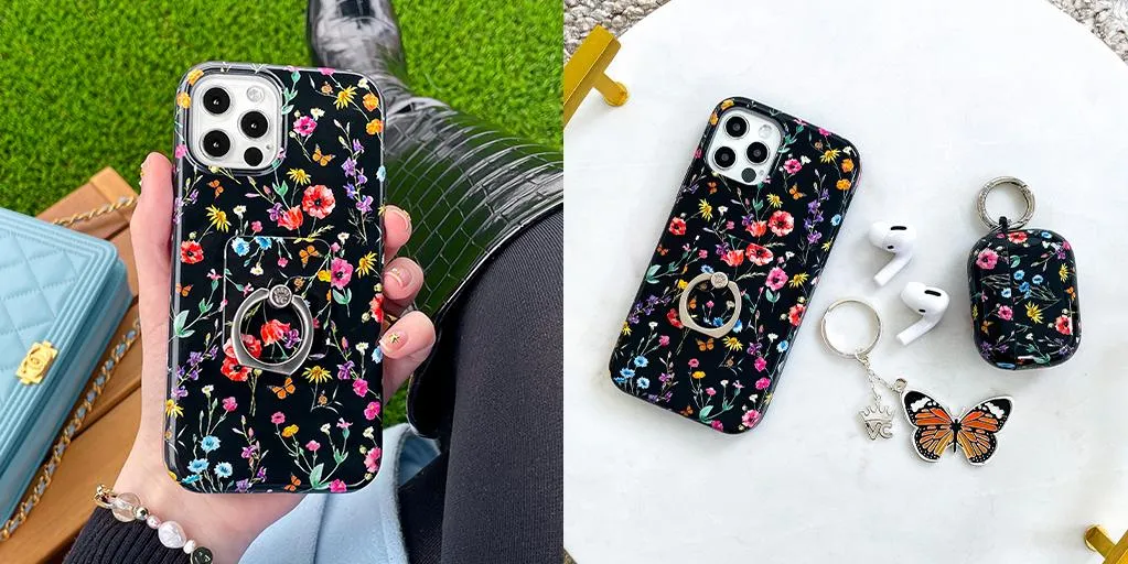 Black Wildflower iPhone Case