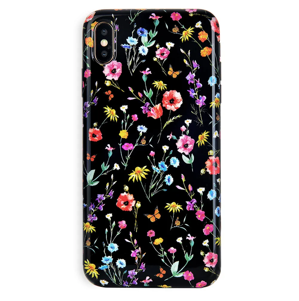 Black Wildflower iPhone Case