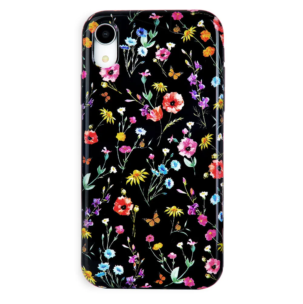 Black Wildflower iPhone Case