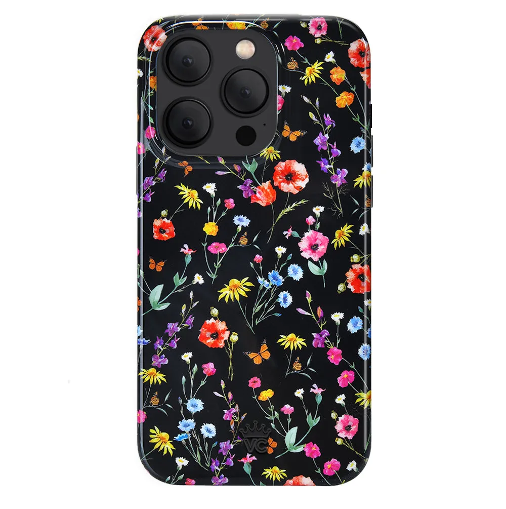 Black Wildflower iPhone Case