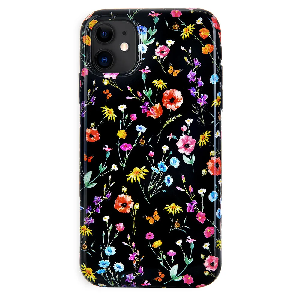 Black Wildflower iPhone Case