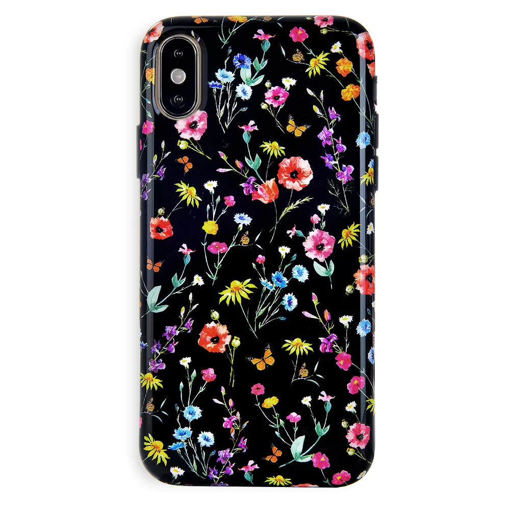 Black Wildflower iPhone Case