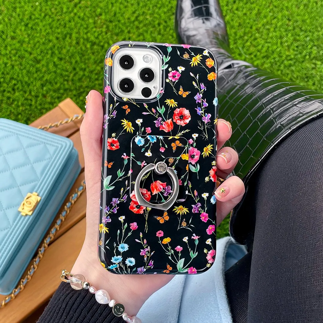 Black Wildflower iPhone Case