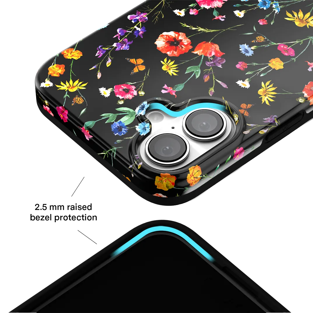 Black Wildflower iPhone Case