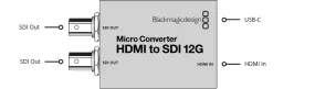 BLACKMAGIC BMD-CONVCMIC/HS/WPSU Micro Converter - HDMI to SDI w/Power Supply