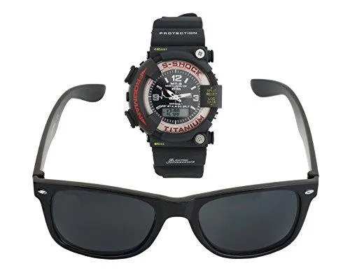 BLUE DIAMOND combo offer digital plus analogue watch and wayfarer black for mens and boys