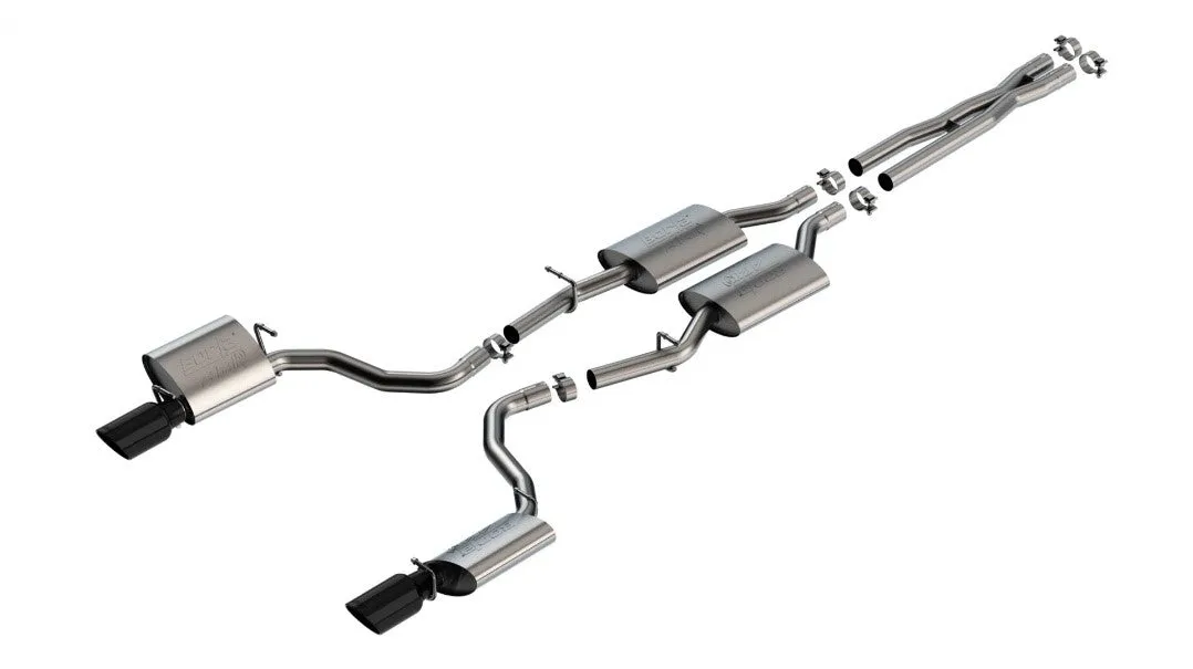 BORLA 140918BC Cat-Back Exhaust System ATAK® Black Chrome for Dodge Charger R/T 2019-2022