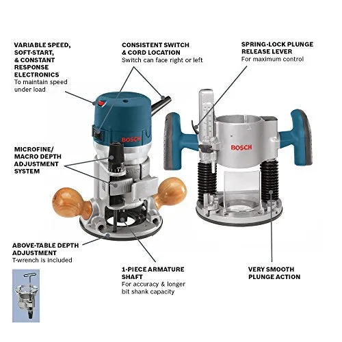 Bosch 2.25 HP Plunge and Fixed-Base Router Kit