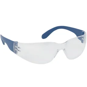 Bouton Optical 250-01-D020 Rimless Safety Glasses with Blue Metal Detectable Temple, Clear Lens and Anti-Scratch / Anti-Fog Coating