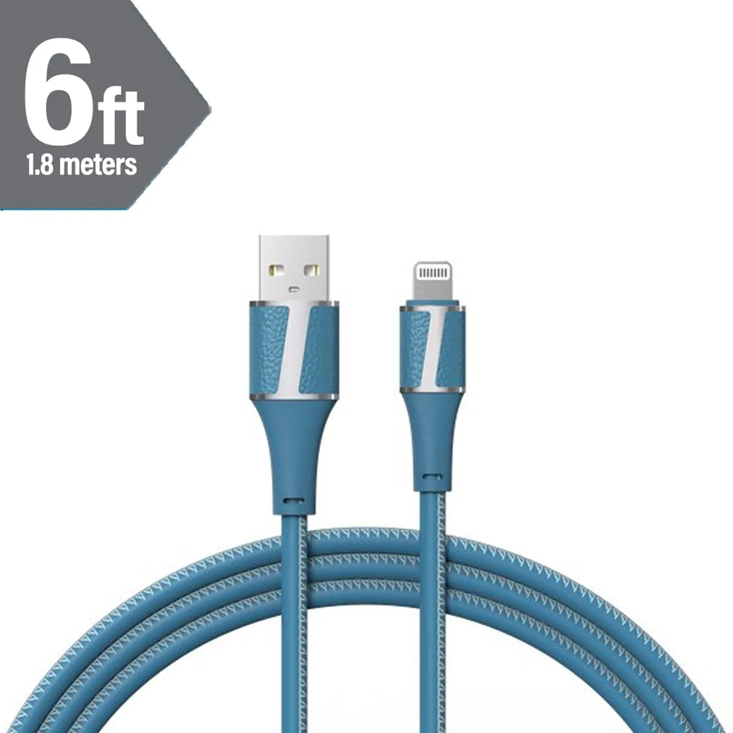 Brookstone MFI Certified Leather Tip Sync and Charge Lightning Cable