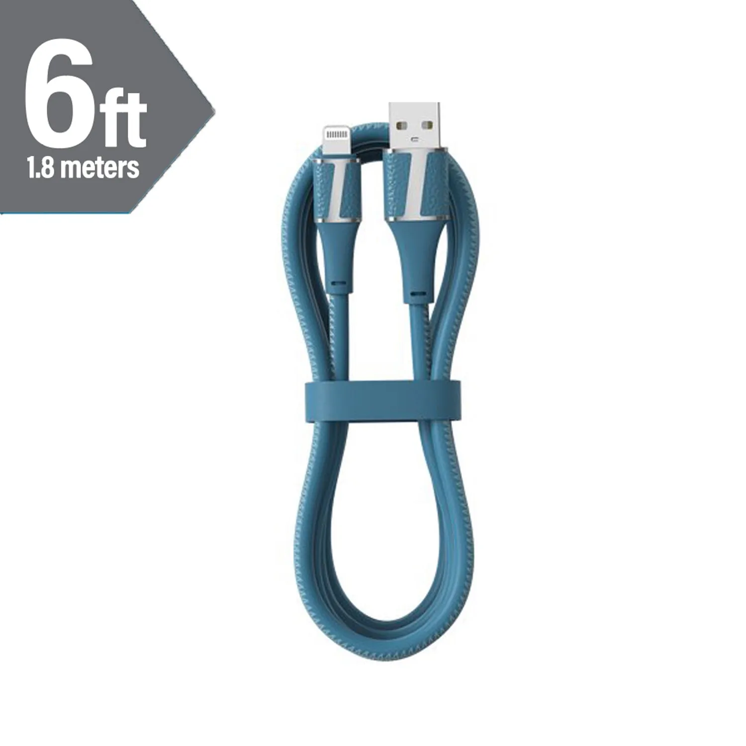 Brookstone MFI Certified Leather Tip Sync and Charge Lightning Cable