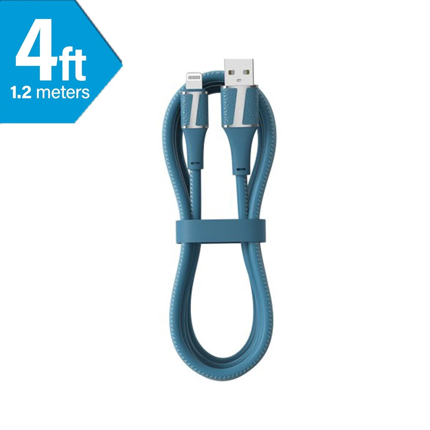 Brookstone MFI Certified Leather Tip Sync and Charge Lightning Cable