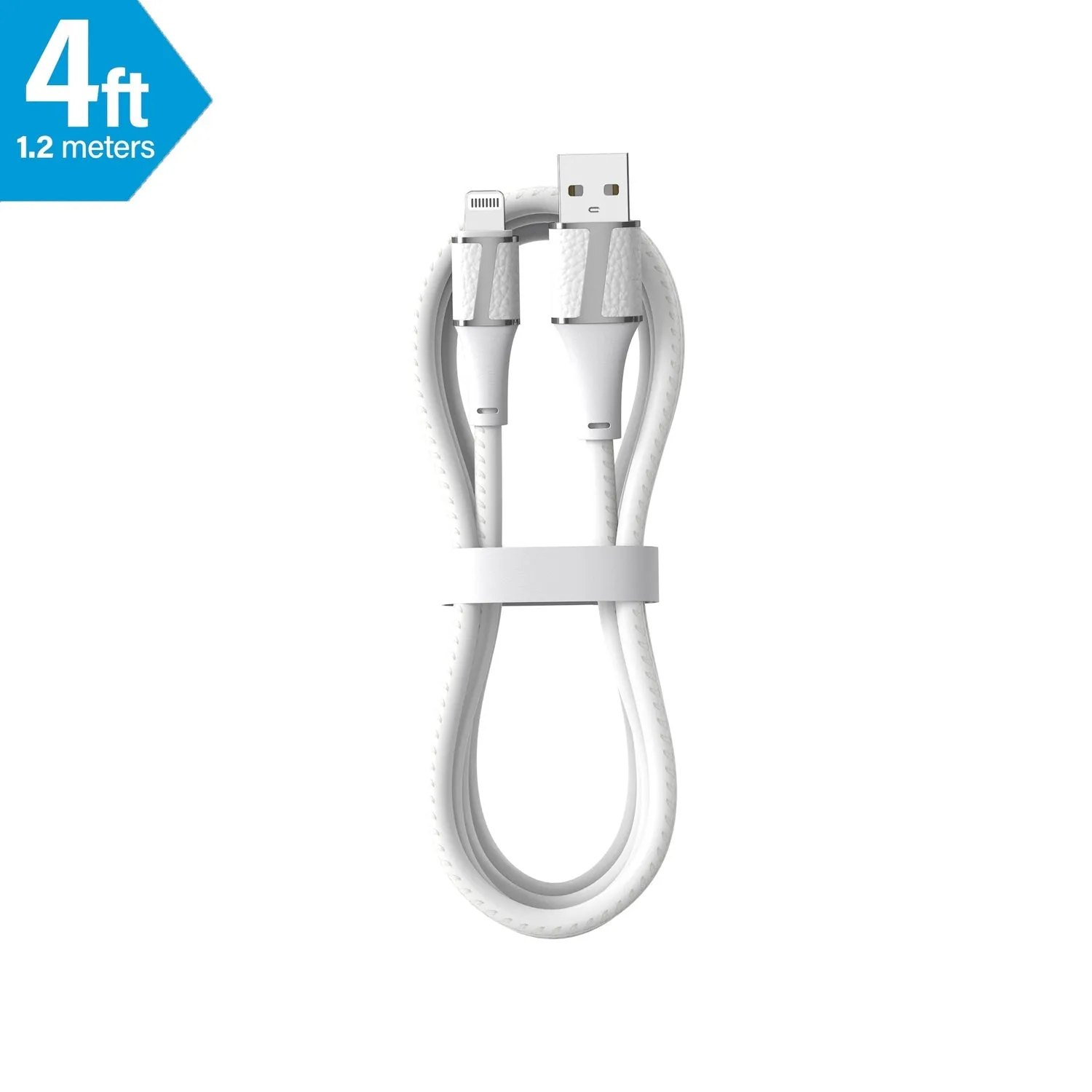 Brookstone MFI Certified Leather Tip Sync and Charge Lightning Cable