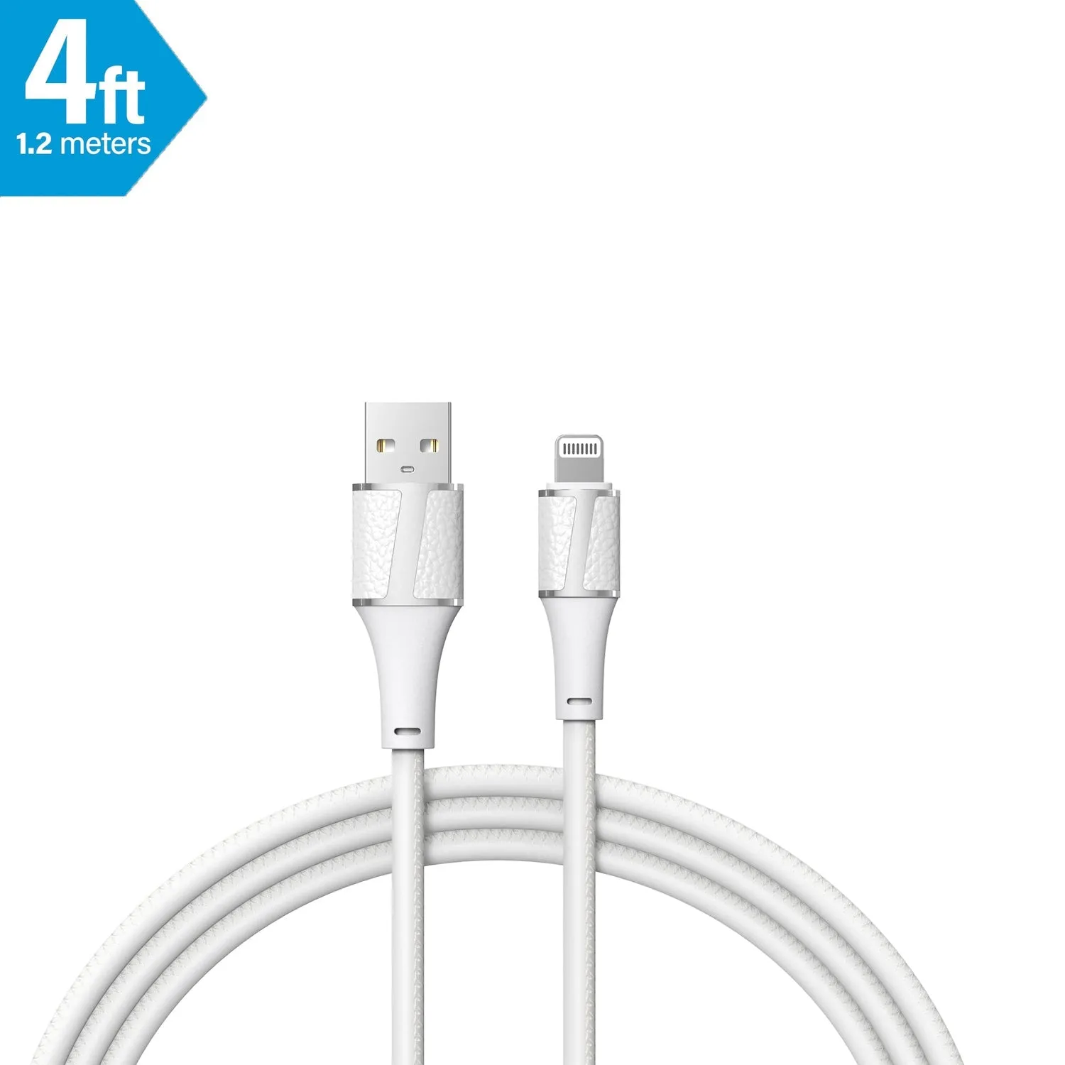 Brookstone MFI Certified Leather Tip Sync and Charge Lightning Cable