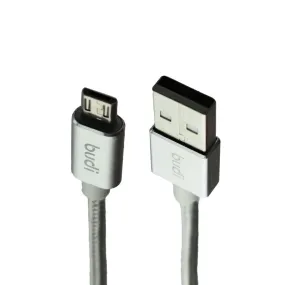 Budi (3-Ft) Micro-USB to USB Charge and Sync Braided Cable - Silver