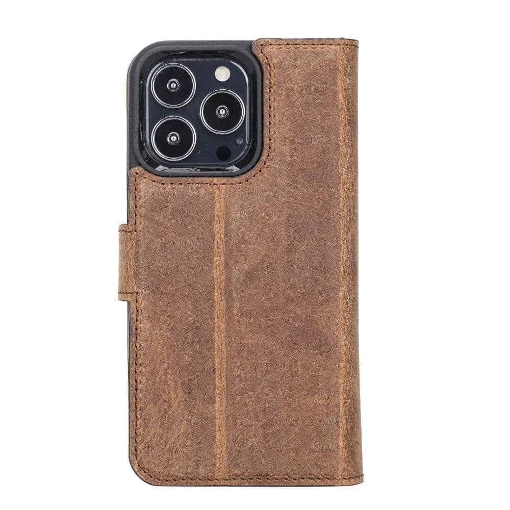 Carter iPhone 13 Pro Max Detachable Wallet Case, Antique Brown