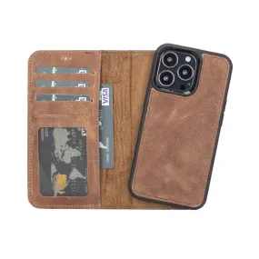 Carter iPhone 13 Pro Max Detachable Wallet Case, Antique Brown