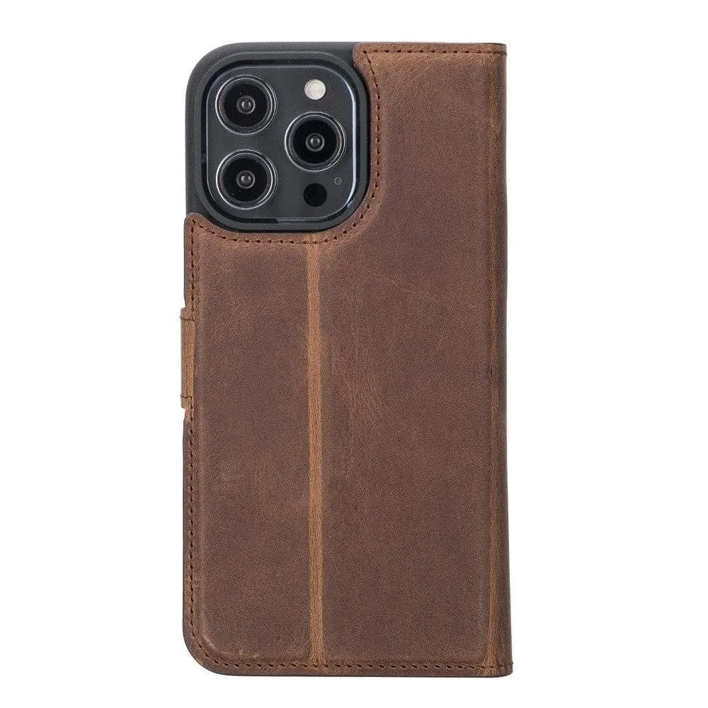 Carter iPhone 14 Pro Max Detachable Wallet Case, Antique Brown