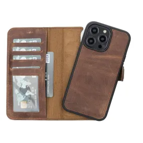 Carter iPhone 14 Pro Max Detachable Wallet Case, Antique Brown