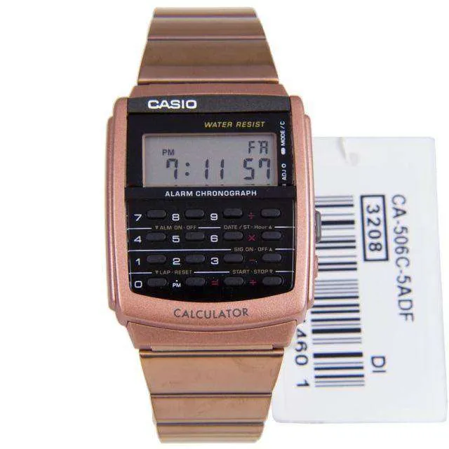 Casio CA-506C-5A Rosegold Calculator Watch for Men and Women