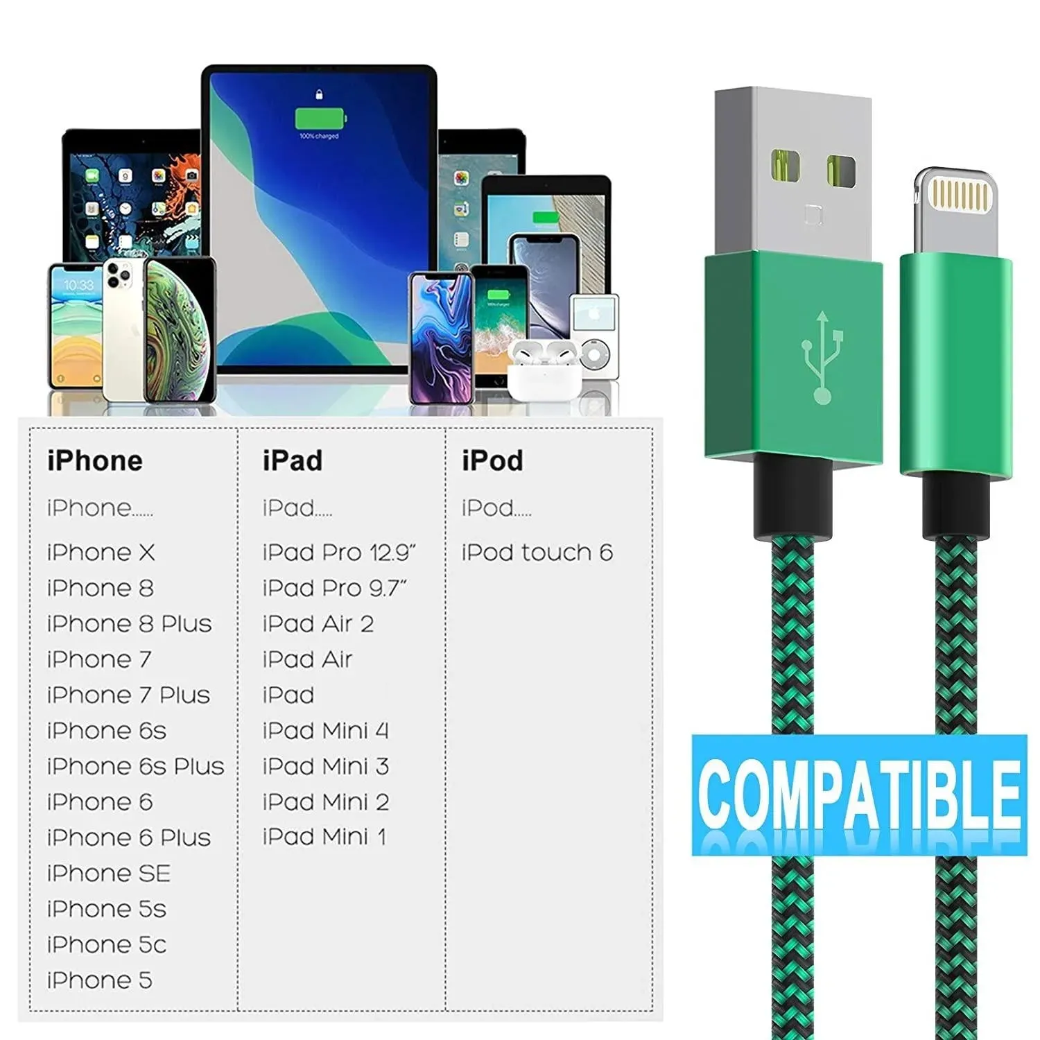 Charger Compatible for Iphone Charger USB Lightning Cable Compatible  13 12 11 Pro Max XR XS X and More