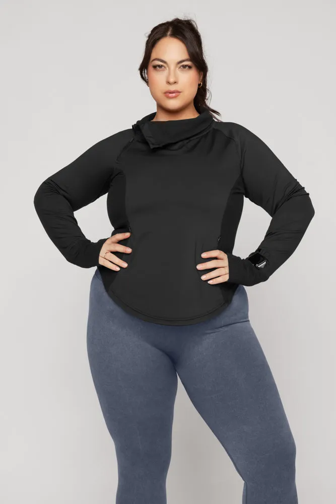 Chasing Pavements Mockneck Pullover - Black