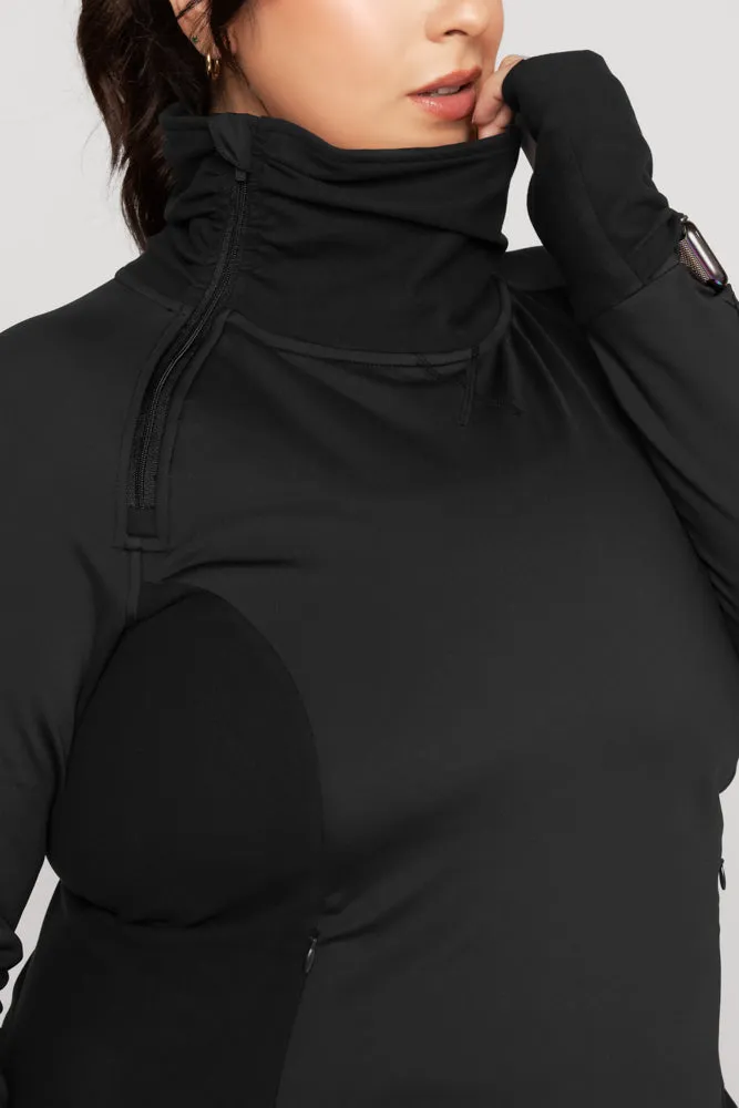 Chasing Pavements Mockneck Pullover - Black