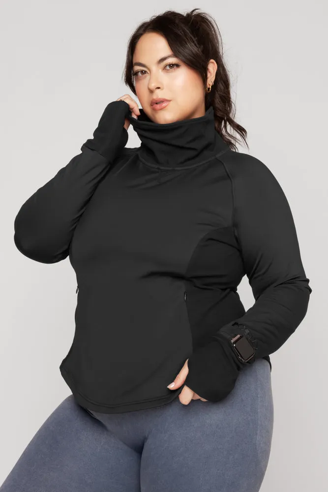 Chasing Pavements Mockneck Pullover - Black