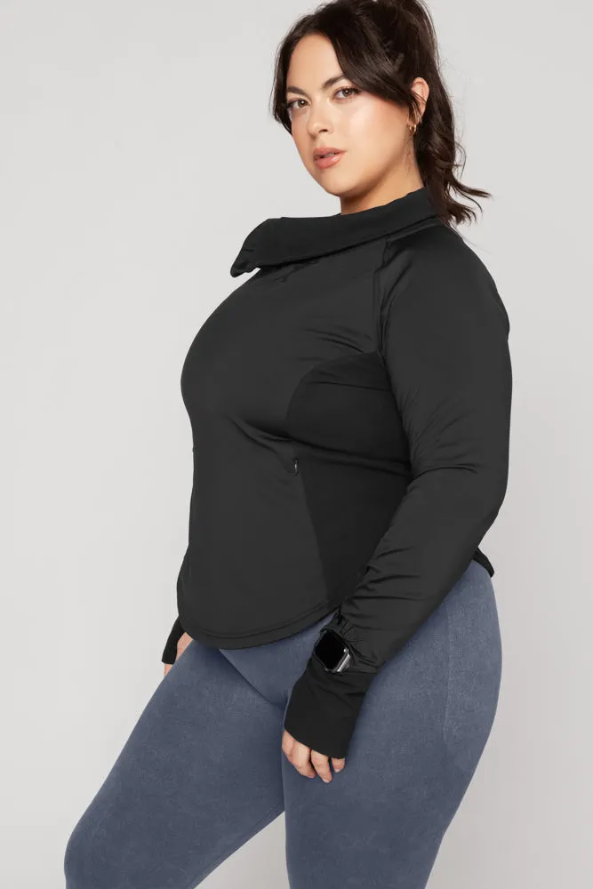 Chasing Pavements Mockneck Pullover - Black