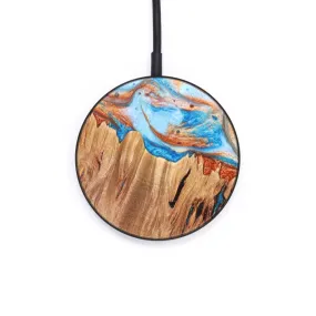 Circle Wood Resin Wireless Charger - Antonia (Teal & Gold, 630804)