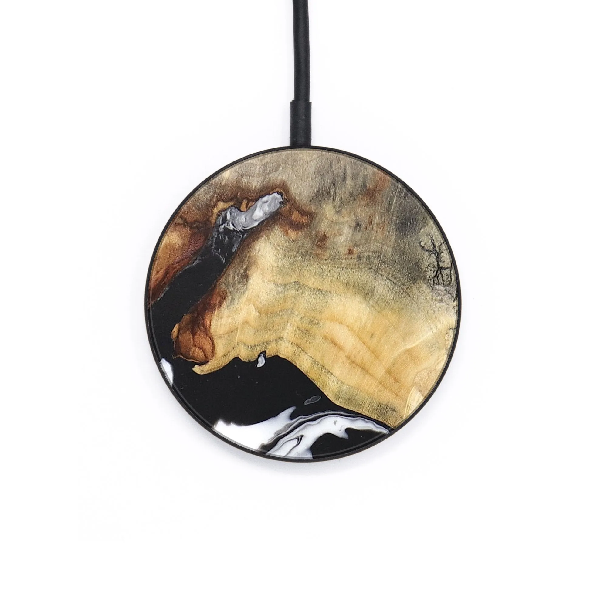 Circle Wood Resin Wireless Charger - Atlas (Black & White, 677040)