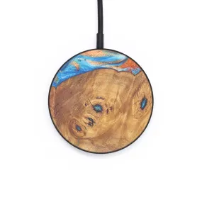 Circle Wood Resin Wireless Charger - Bianca (Teal & Gold, 678123)