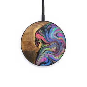 Circle Wood Resin Wireless Charger - Candice (Blue, 703303)