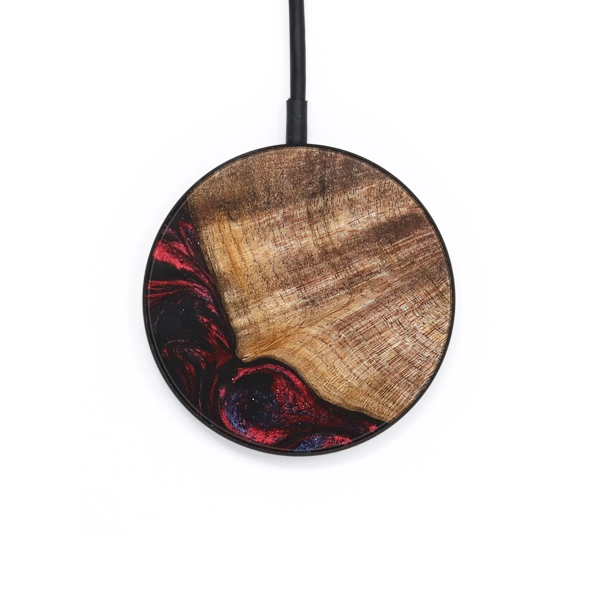 Circle Wood Resin Wireless Charger - Carissa (Red, 687866)