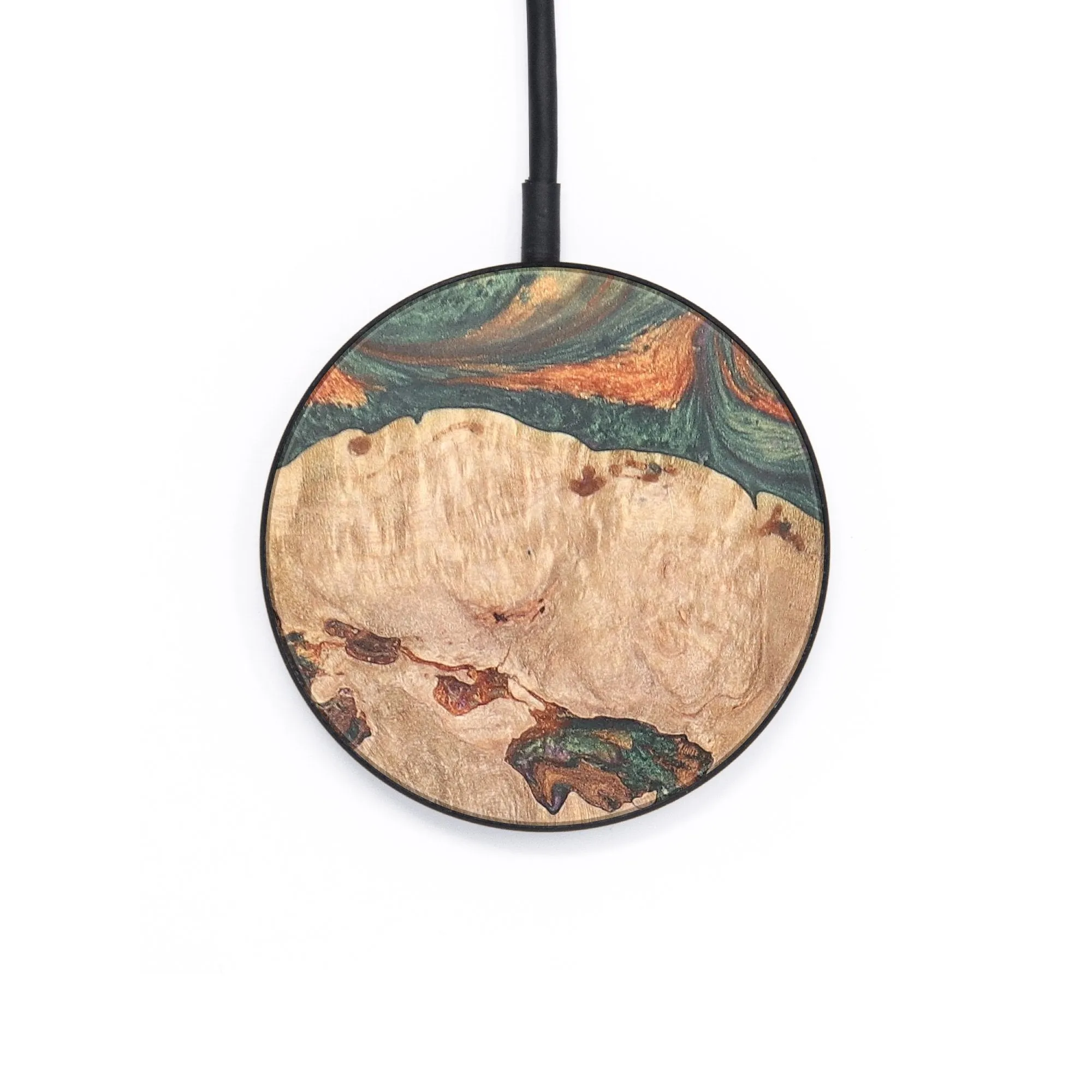 Circle Wood Resin Wireless Charger - Carolina (Green, 684584)