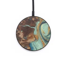 Circle Wood Wireless Charger - Maeve (Teal & Gold, 727296)