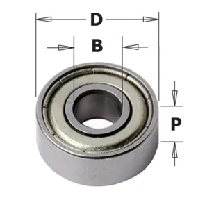 CMT 791.010.00 Bearing, 1/2-Inch Diameter, 1/4-Inch Smaller Diameter