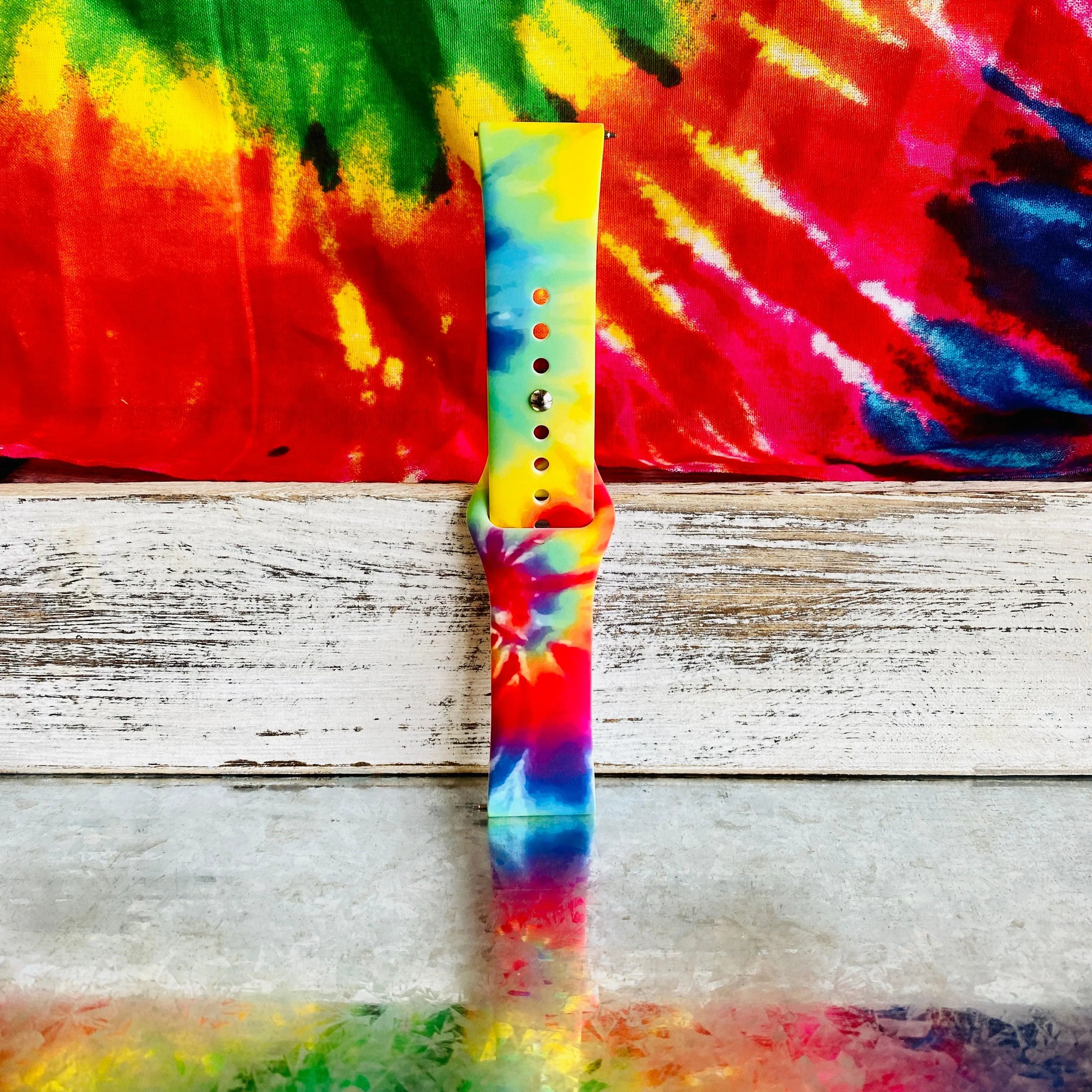 Colorful Tie Dye Print Silicone Band For Samsung Watch