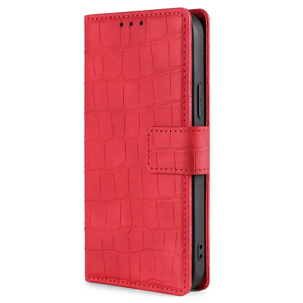 Crocodile textured leather case for Samsung Galaxy M53 5G - Red