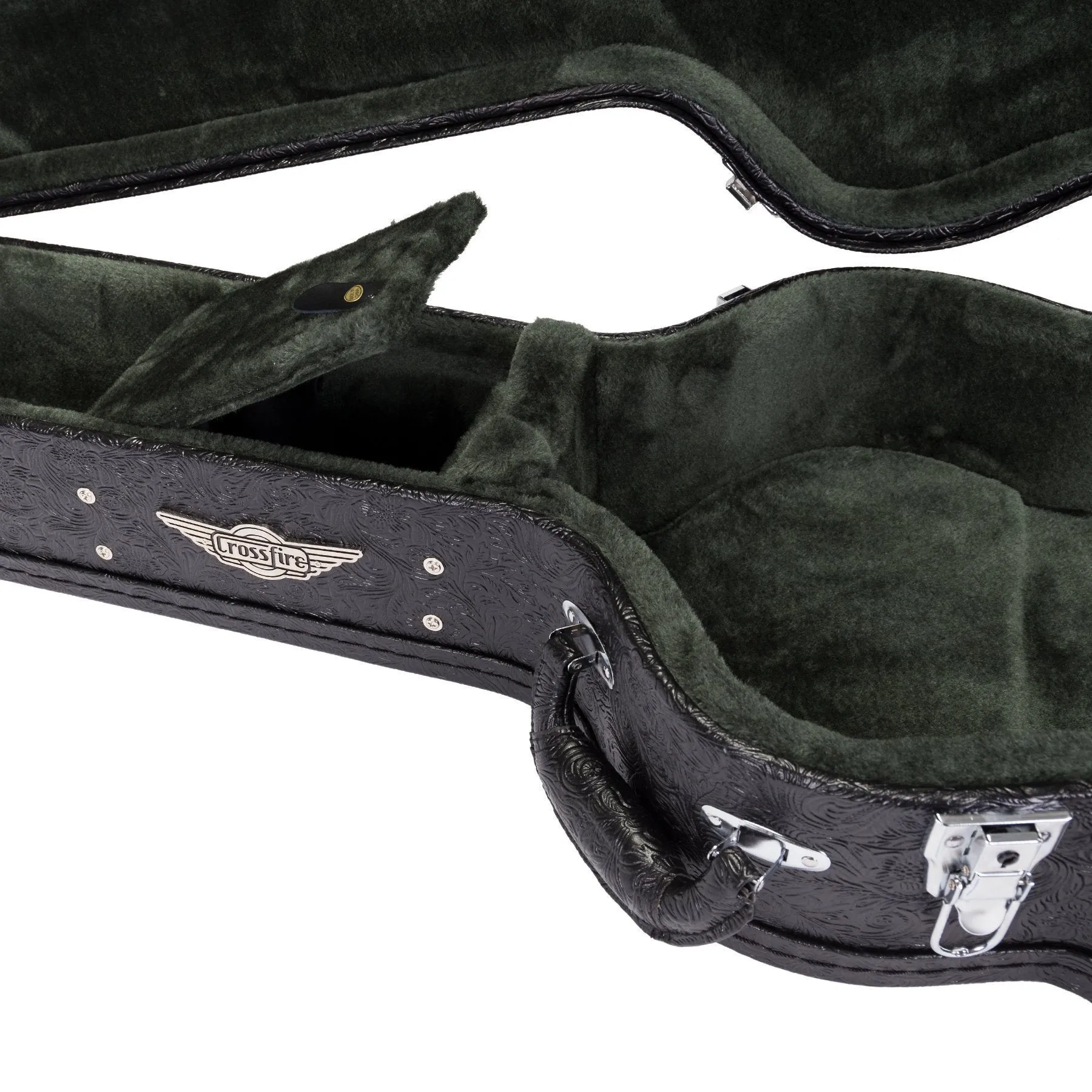 Crossfire Deluxe Shaped Small Body Acoustic Guitar Hard Case (Paisley Black)