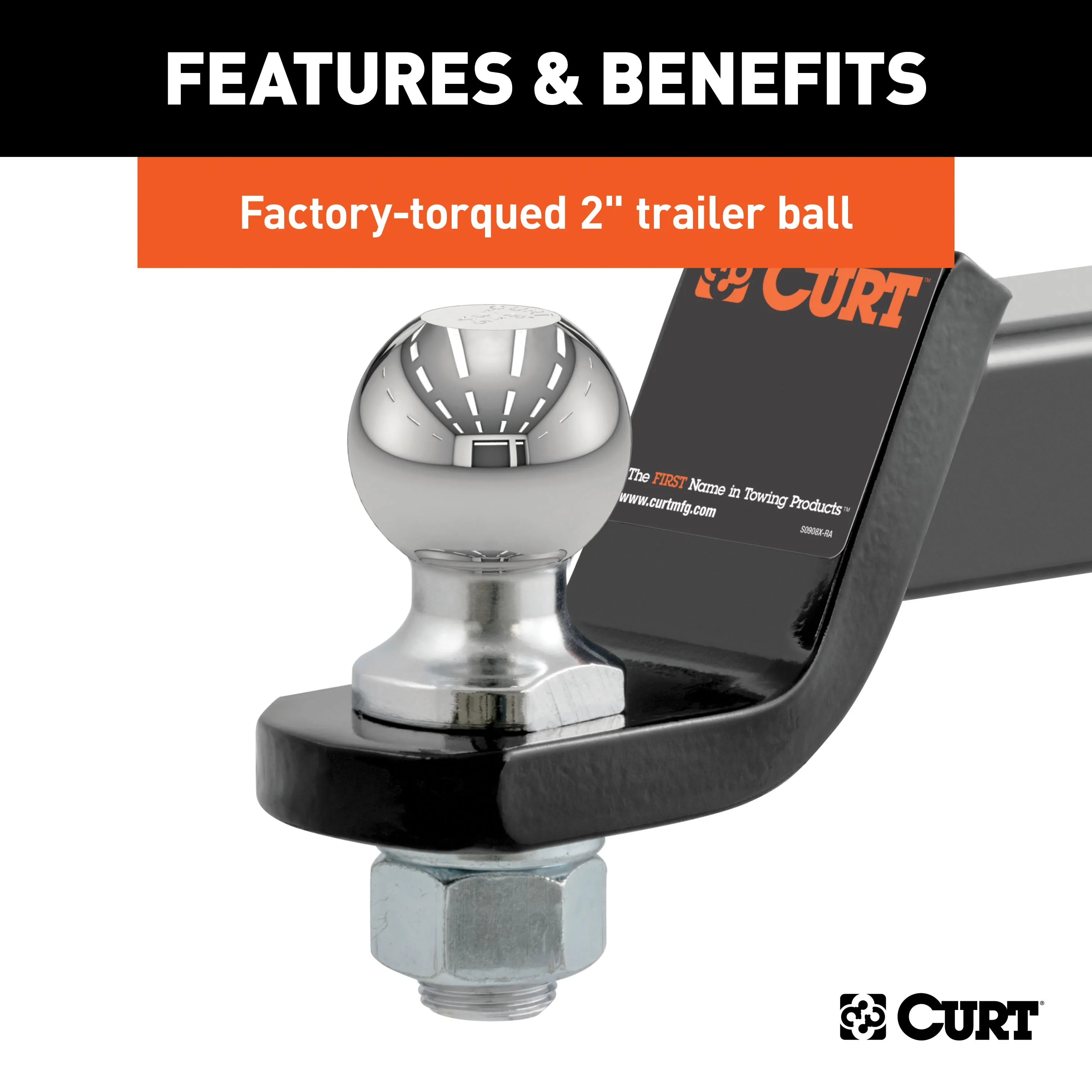 CURT 45037 Loaded Ball Mounts with 2in. Balls (2in. Shank; 7;500 lbs.; 2in. Drop; 3-Pack)