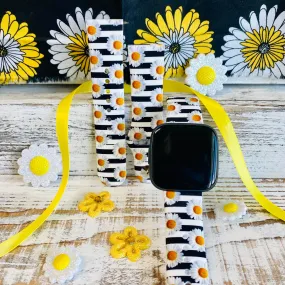 Cute Daisy Print Silicone Band For Fitbit Versa 1/2