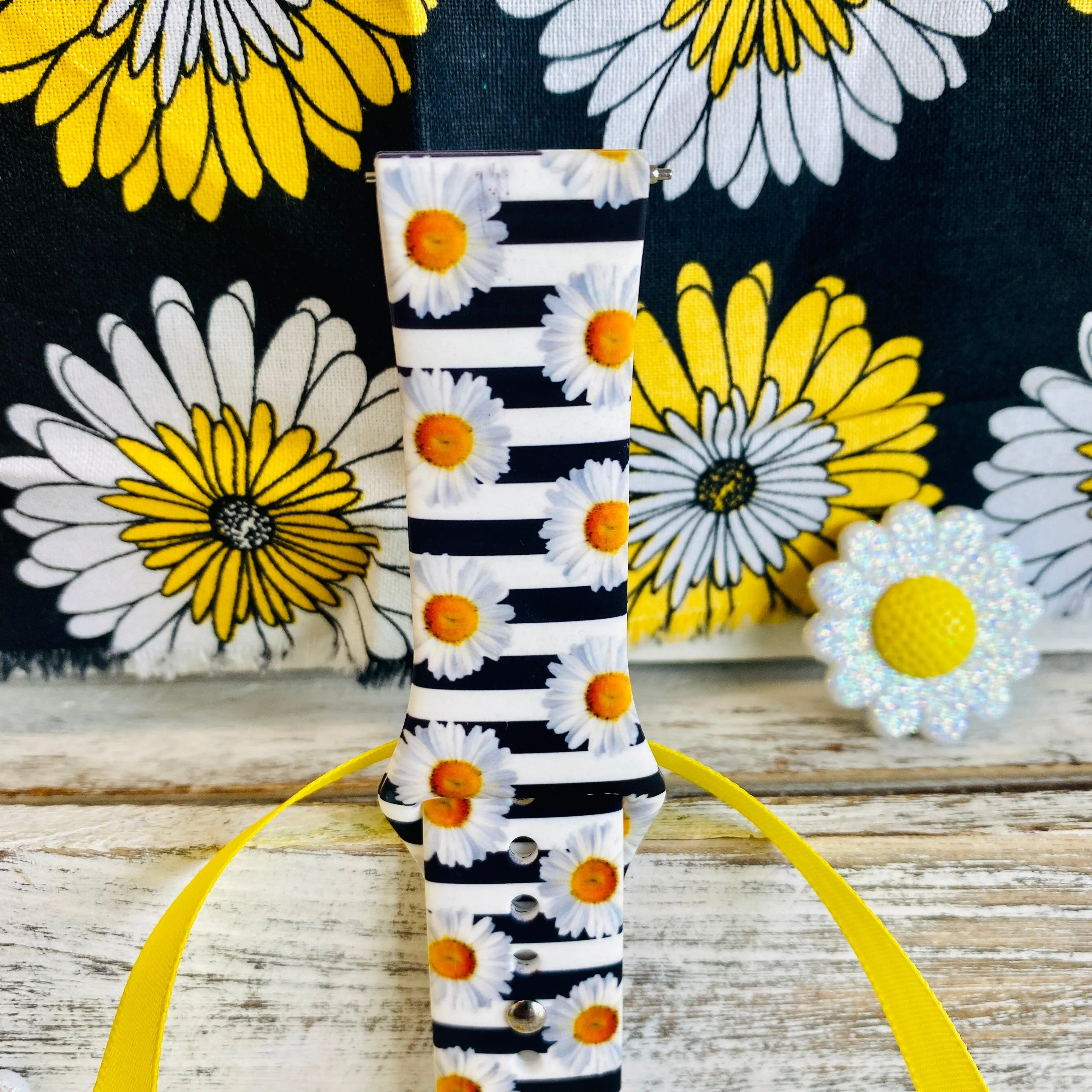 Cute Daisy Print Silicone Band For Fitbit Versa 1/2